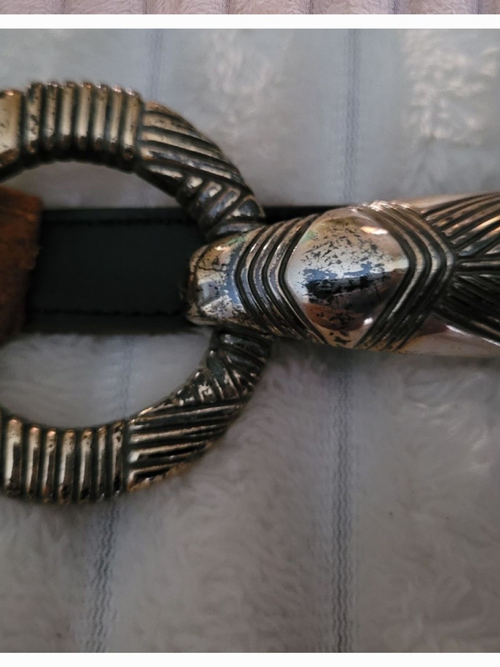 Silver-Tone Decorative Women's Belt Buckle